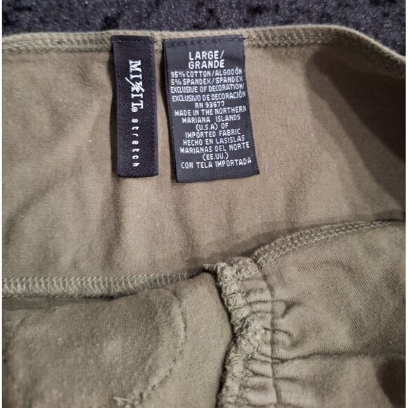 Mixit Olive Green Stretch Halter Top L With Crochet Accent Adjustable Tie Neck C - Picture 4 of 4